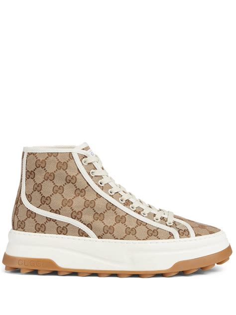 gucci men's gg 1055|Men's GG sneaker in beige and ebony GG canvas .